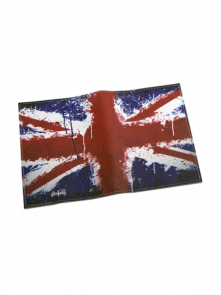 Обложка паспорт кожа "Британский флаг"