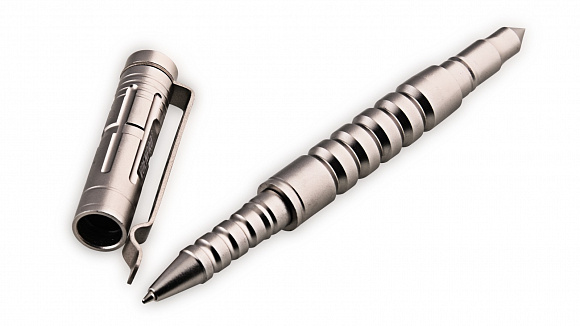 Тактическая ручка со стеклобоем металлик