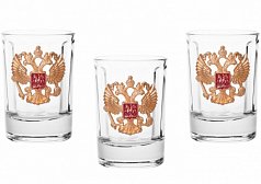Набор со стопками "Герб России" (3 шт.)