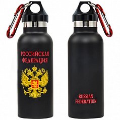 Термос с карабином "Герб РФ"