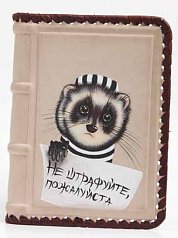 Обложка автодокументы "Не штрафуйте", енот полосатый