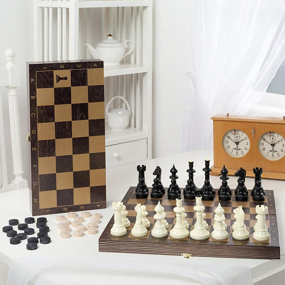 Набор 3 в 1 с дер. шахматами "Классика" 40см