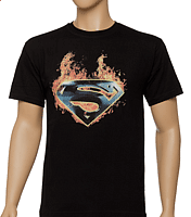 Футболка шелк. "Superman in fire"