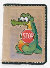 Обложка автодокументы "STOP", крокодил