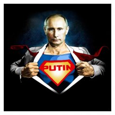 Часы настенные "Путин - супермен"