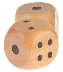 Кости игральные 1,4х1,4см дерево